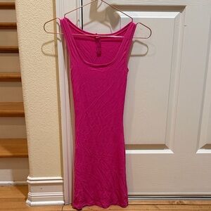 Skims pink ribbed tank dress